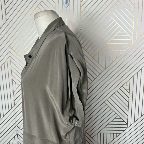Kain Label Tan‎ Beige Silk Short Sleeve Shirtdress Size US 8 - Picture 7 of 12